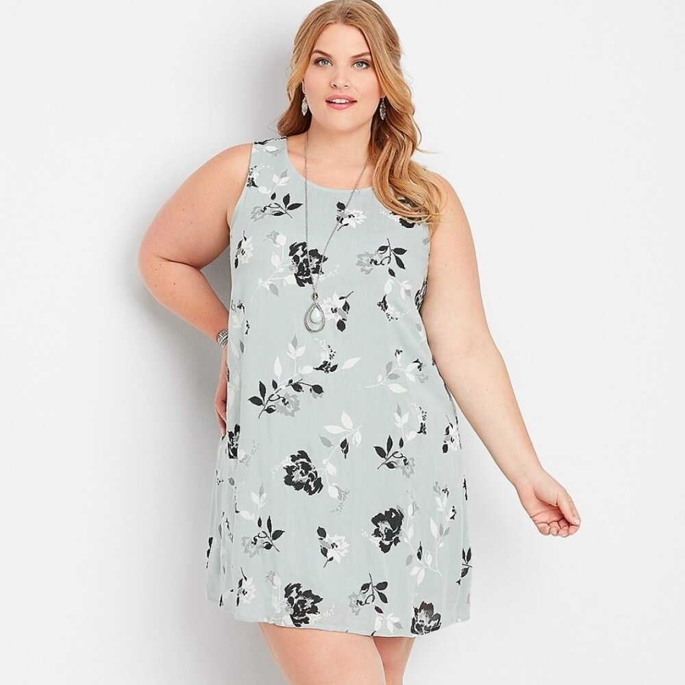 Maurices plus size floral bar back tank dress